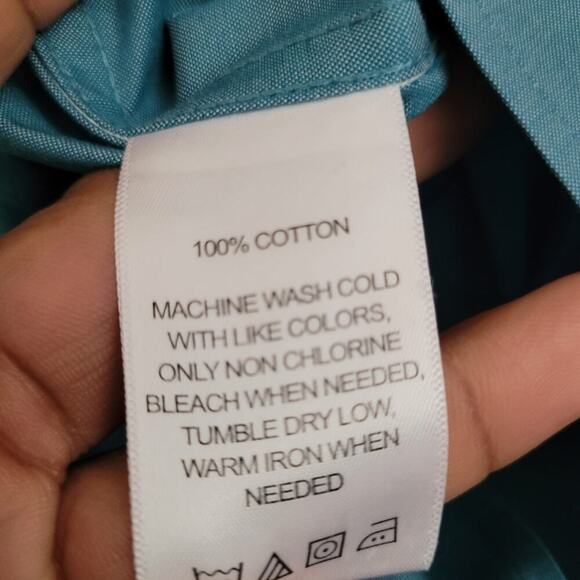 Foxcroft NYC Womens Button Up Top 8 Shaped Blue 100% Cotton Heritage Non Iron - Picture 4 of 7